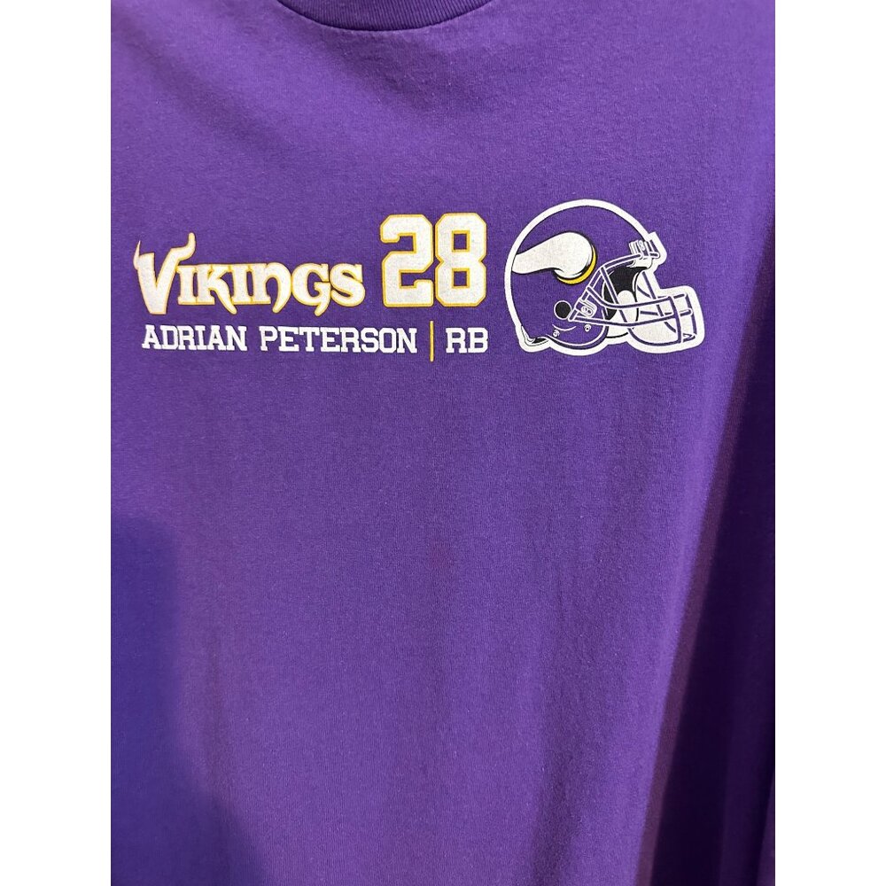 NFL Team Apparel Vikings Adrian Peterson Men's XL Purple Long Sleeve T-Shirt Tee - Picture 2 of 10
